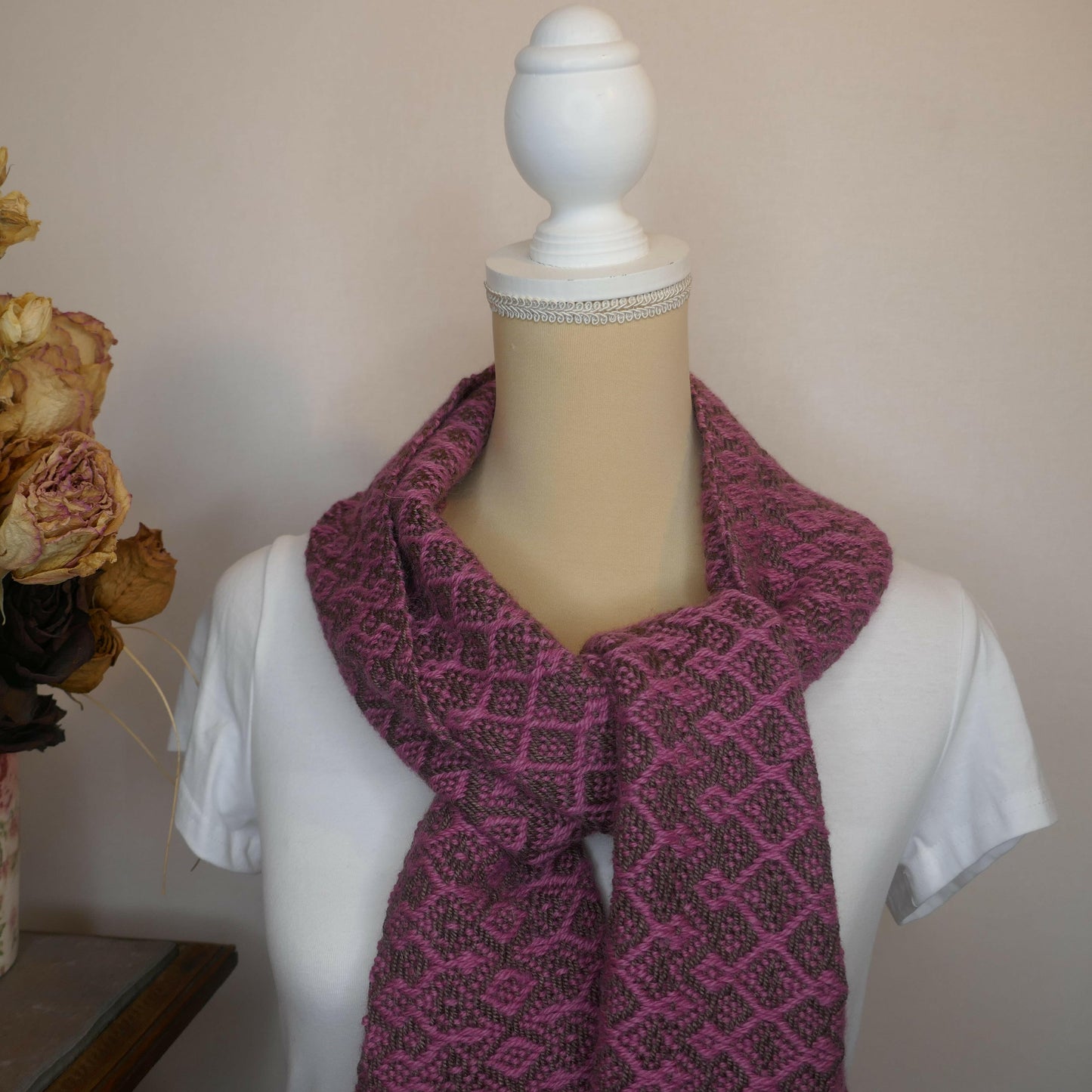 Echarpe Mérinos, Soie et Alpaga.