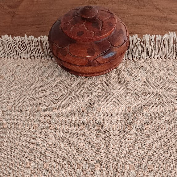 Napperon rose coton/lin et soie.