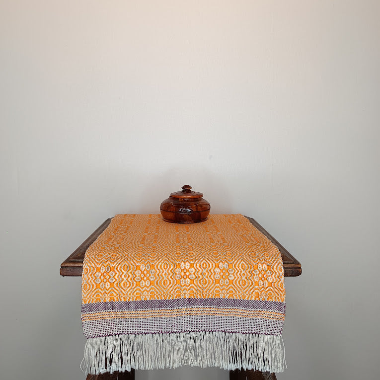 Napperon orange coton et lin.