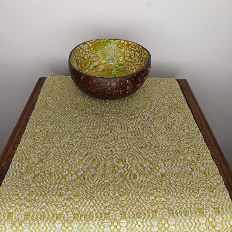 Napperon vert coton et lin.