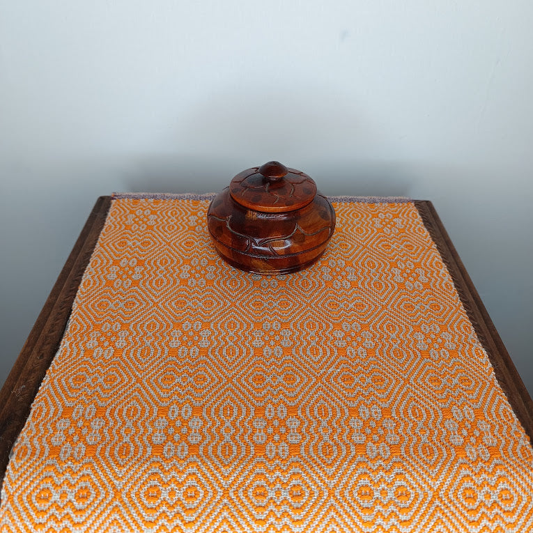 Napperon orange coton et lin.