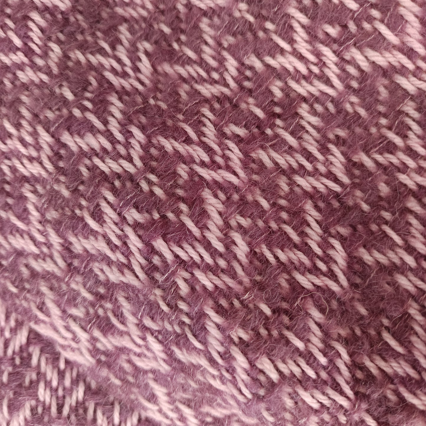 Echarpe rose et violet en Mérinos, Soie et Baby alpaga - tissage artisanal