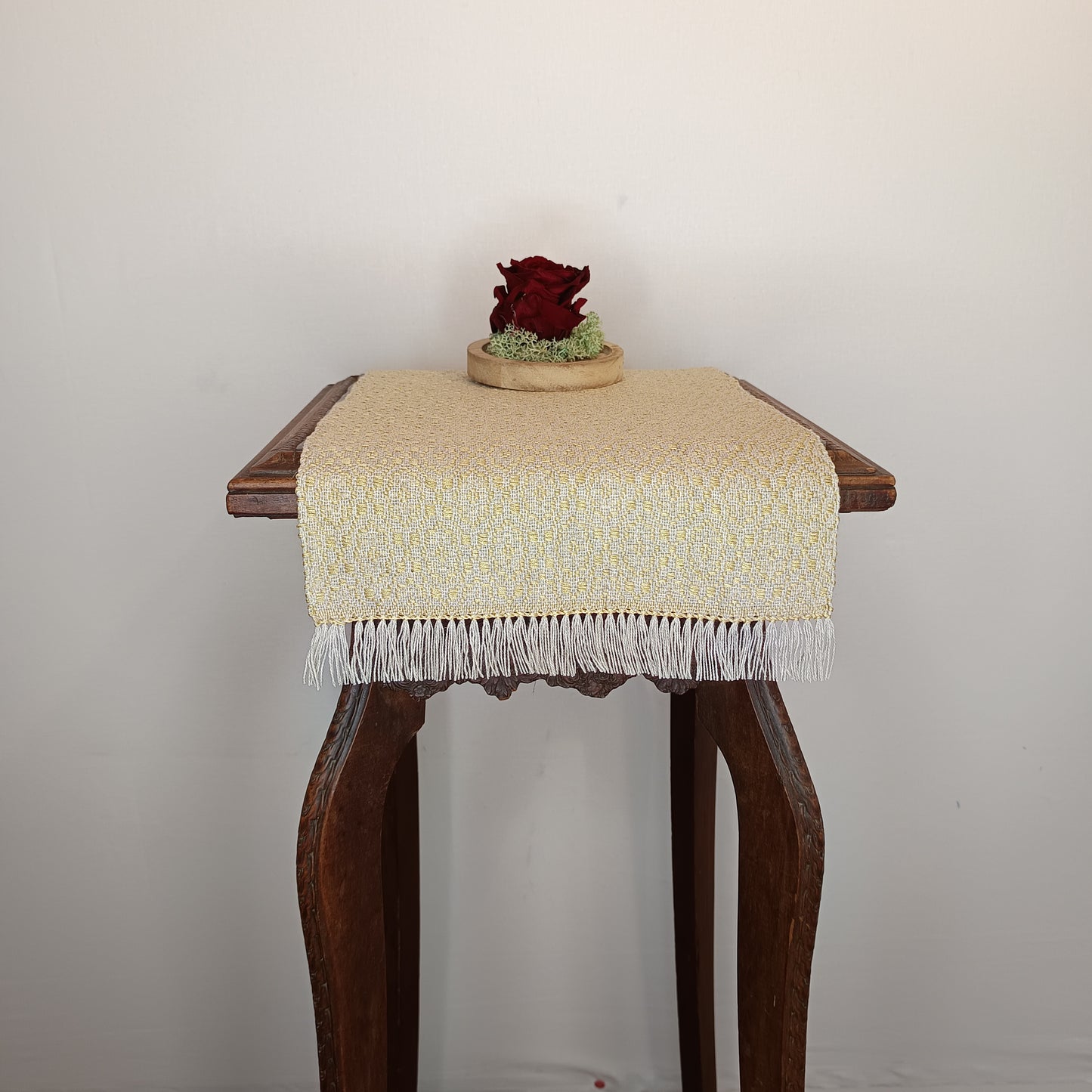 Napperon coton/lin et soie paille