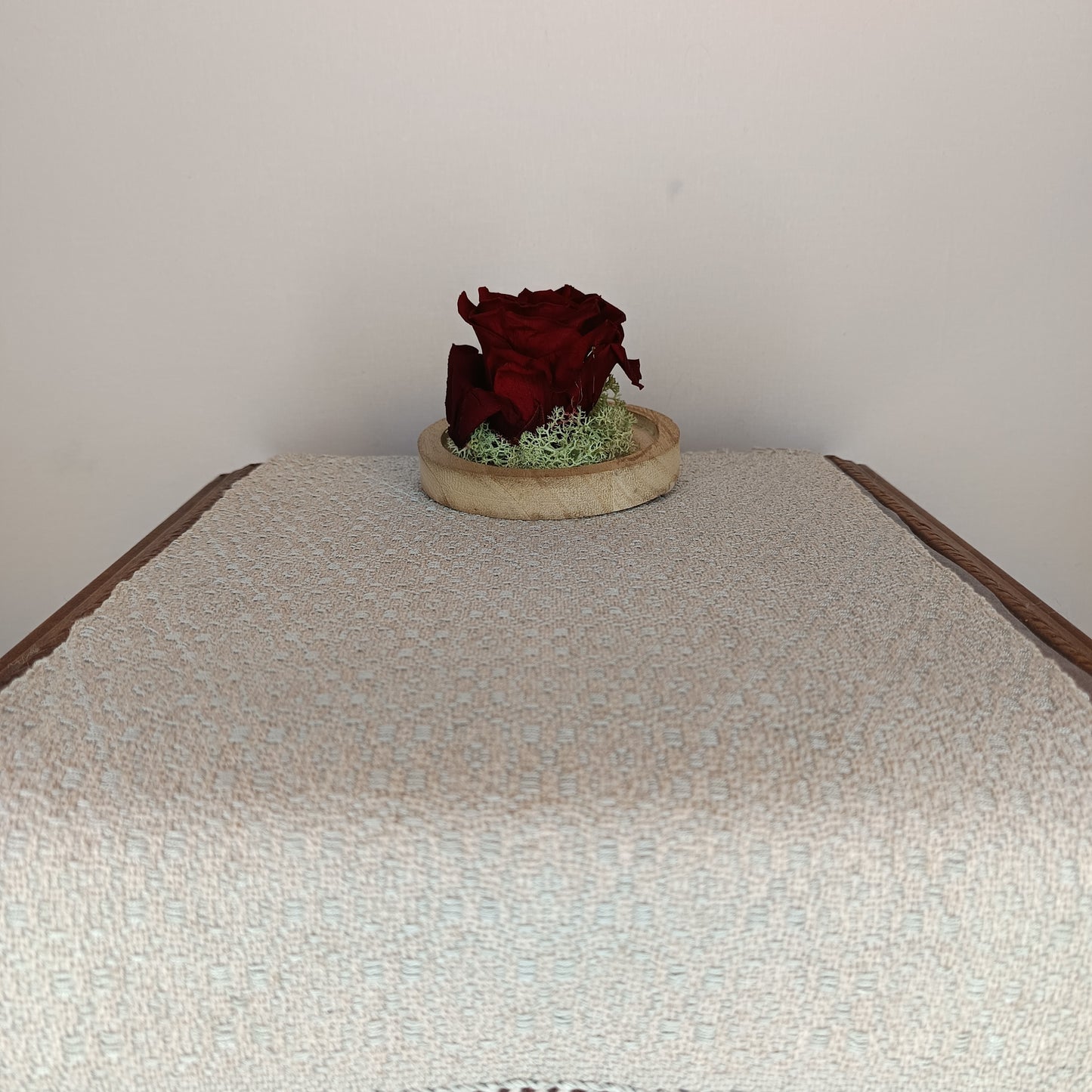 Napperon coton/lin et soie argent