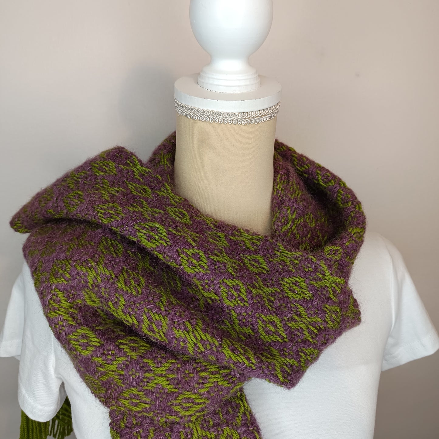 Echarpe Mérinos, Soie et Baby-Alpaga - Tissage artisanal