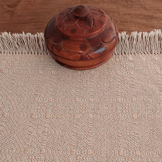 Napperon rose coton/lin et soie.