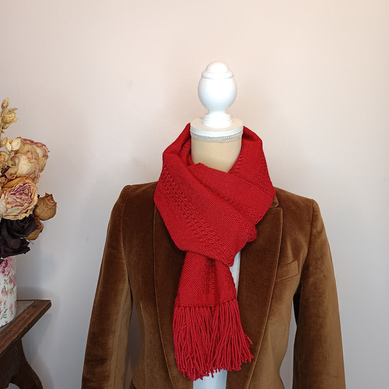 Echarpe unie Laine Mérinos et Soie.