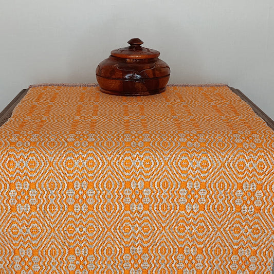 Napperon orange coton et lin.