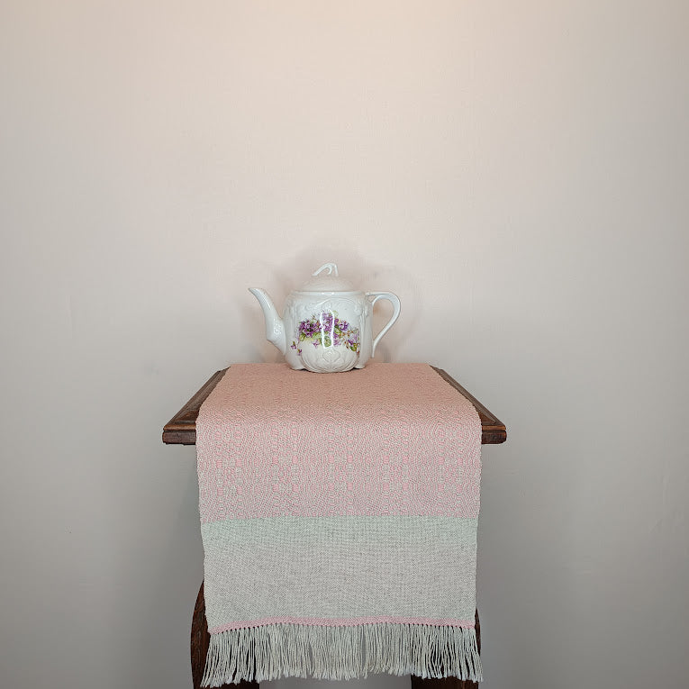Napperon rose coton et lin.