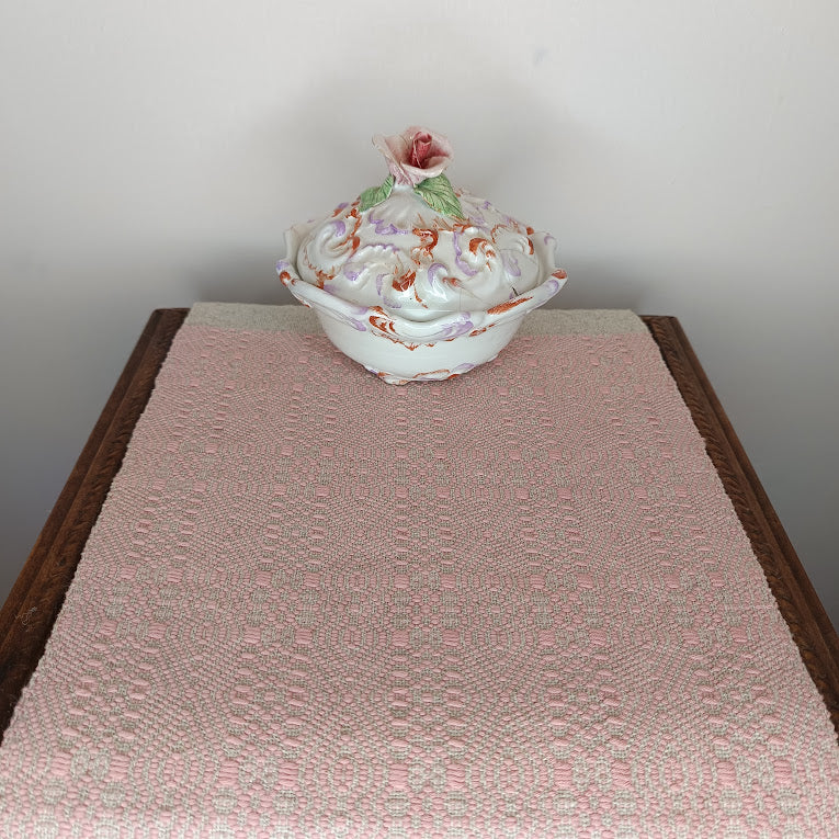 Napperon rose coton et lin.