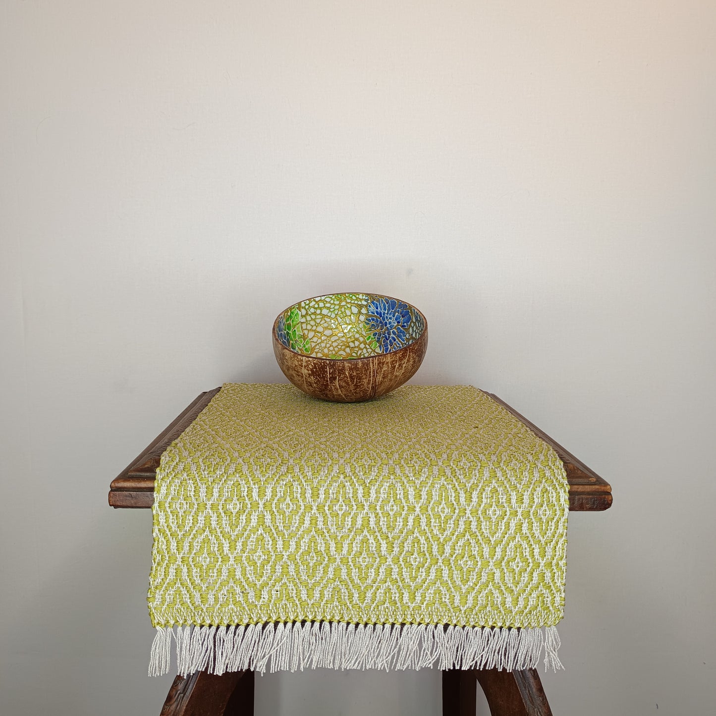 napperon coton lin vert