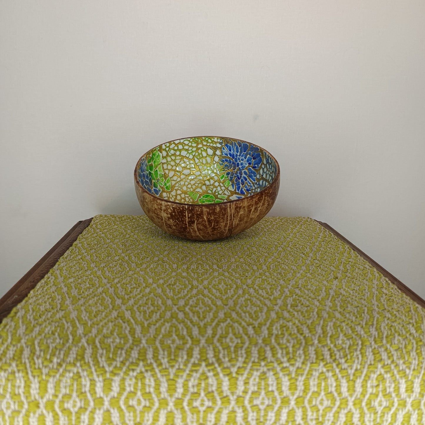 napperon coton lin vert