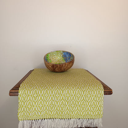 napperon coton lin vert