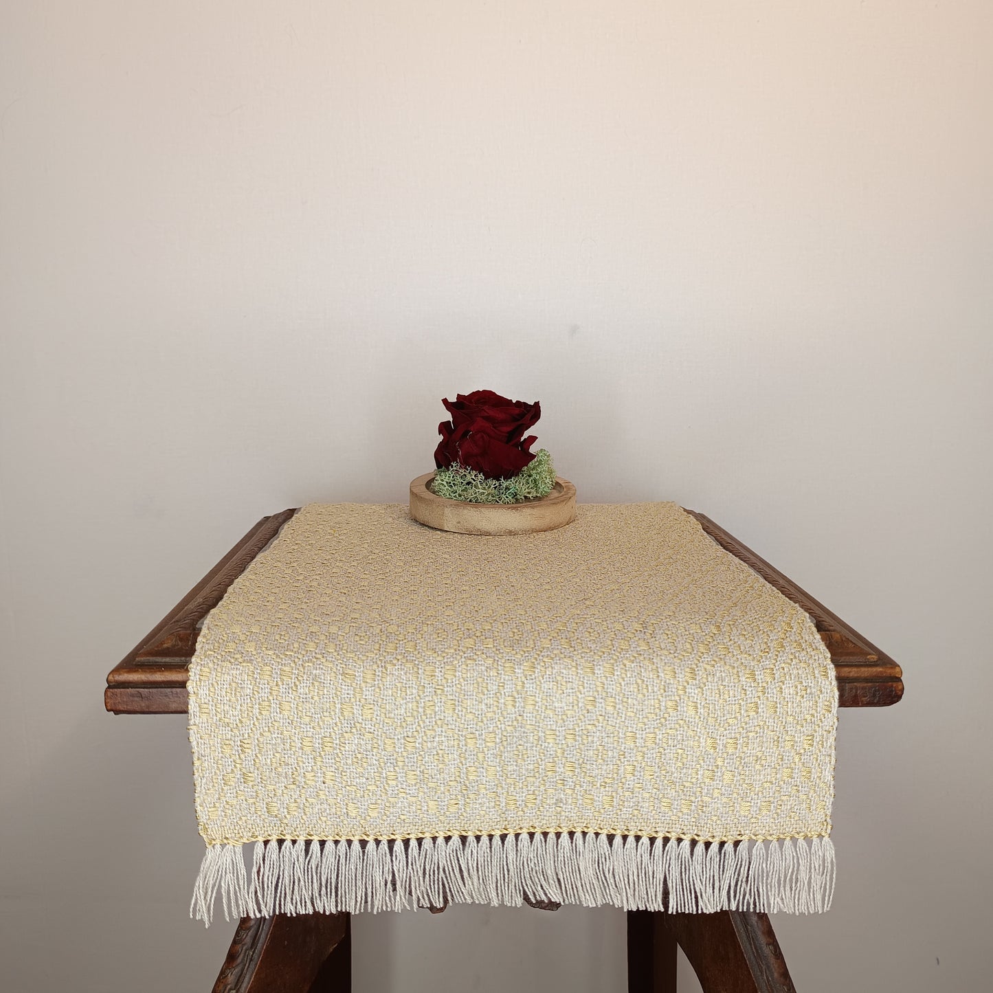 Napperon coton/lin et soie paille