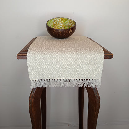 Napperon coton/lin et soie ecru