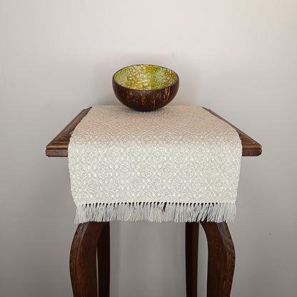 Napperon coton/lin et soie ecru