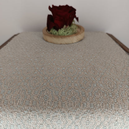 Napperon coton/lin et soie argent