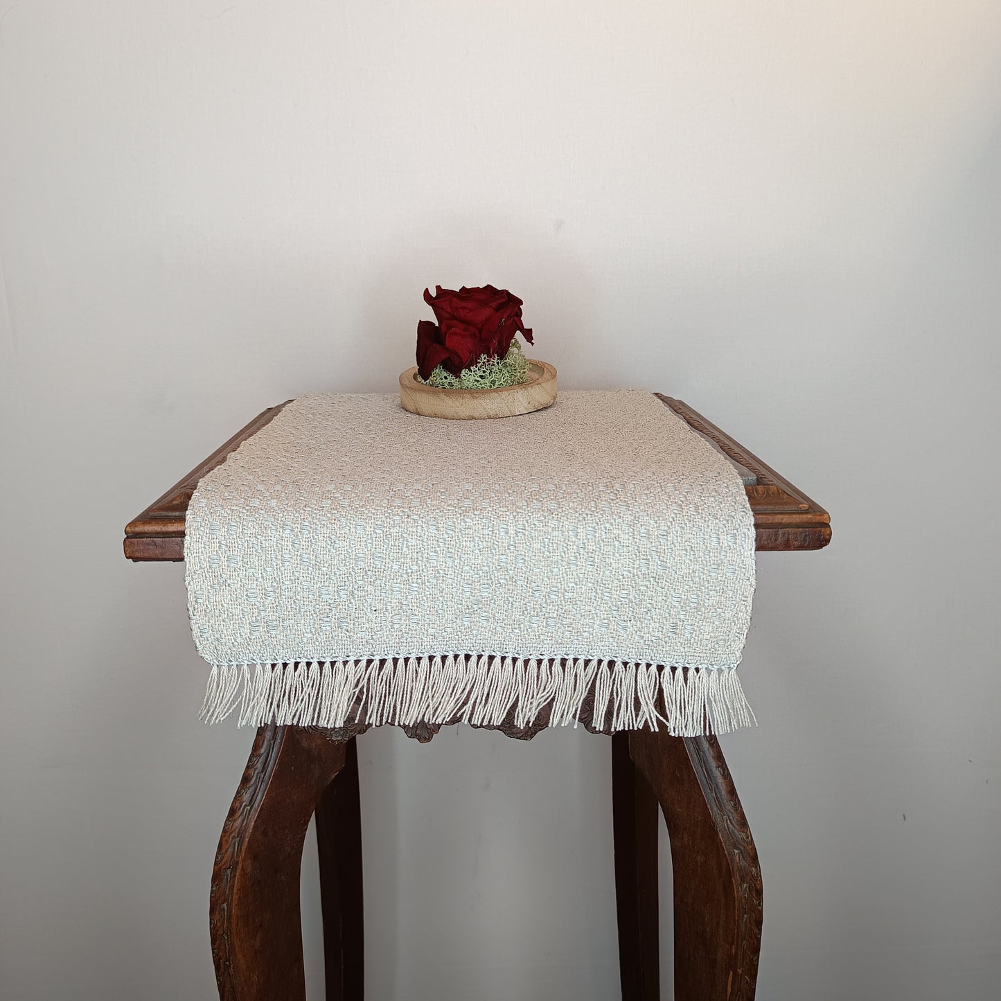 Napperon coton/lin et soie argent